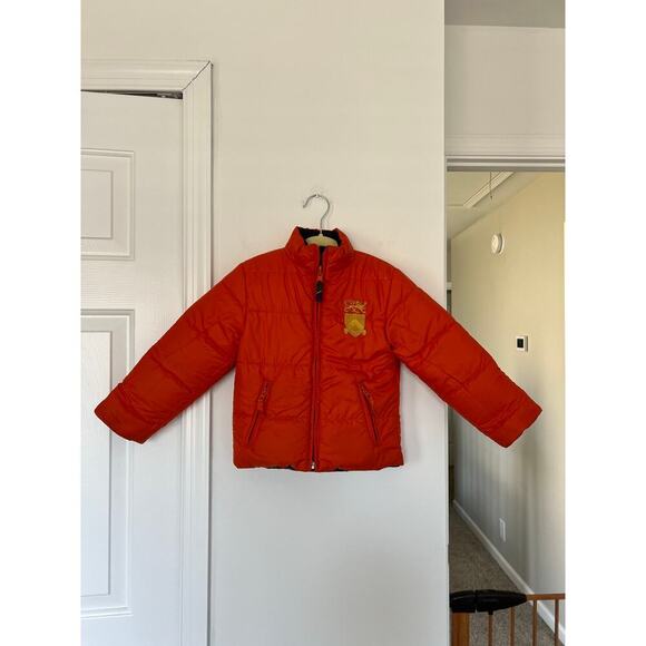 Polo Ralph Lauren Blue and Orange Reversible Down Puffer Coat Jacket - Picture 6 of 8